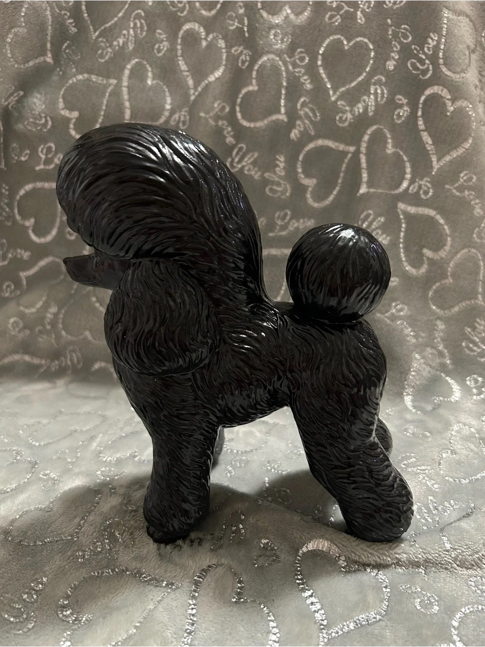 Decorative Black Figurine with Gold Collar - Stylish Pet Accent
